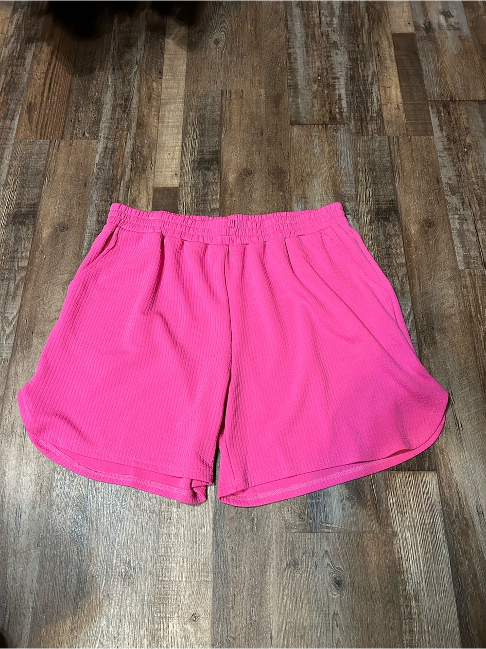 Women's Hot Pink Athletic Shorts with Elastic Waist